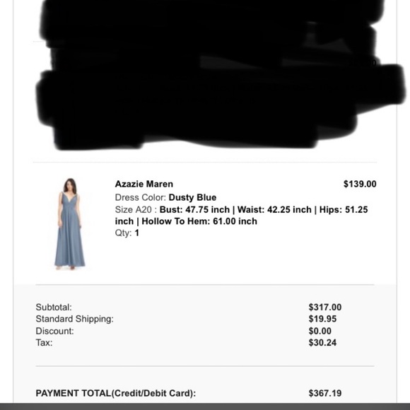 NWT, new, never worn Azazie “Maren” bridesmaid dress, size 20, dusty blue - Picture 5 of 16